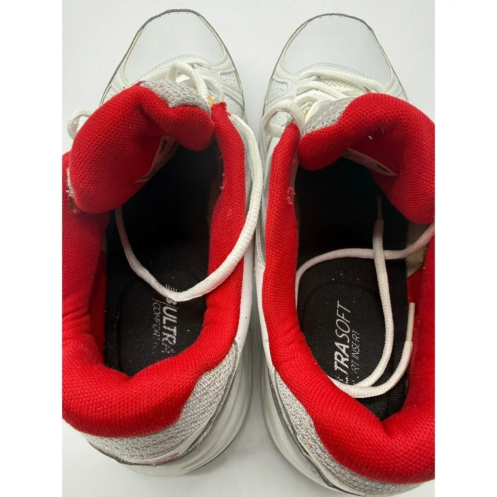 New Balance 409 White Red‎ Silver Training Shoes Mens 10.5 Wide MX409BR3